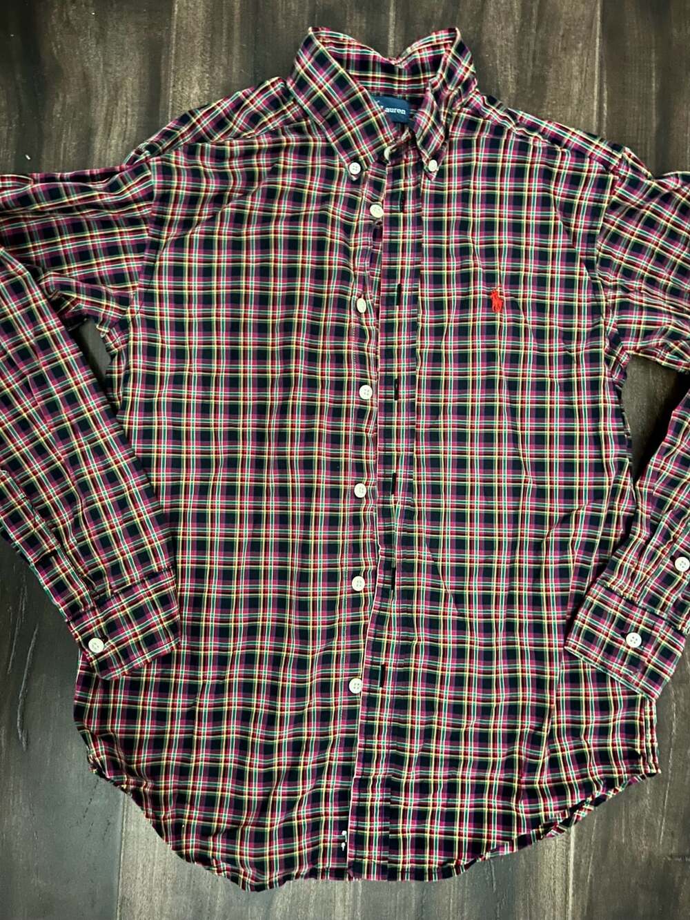 Ralph Lauren Plaid Button Down Shirt Size M Multi Color Long Sleeve